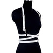 White Punk Body Harness Leather Lingerie Bondage