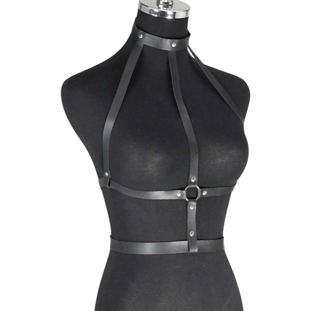 Women PU Leather Bra Strap Adjustable Ribbon Waist Belt