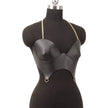 Women Punk Pu Leather Corset Top Black Corset Fashion Harness