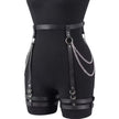 Women Fashion Belt Chain Tassel Punk Leather Harness Waist Belt Leg Harness