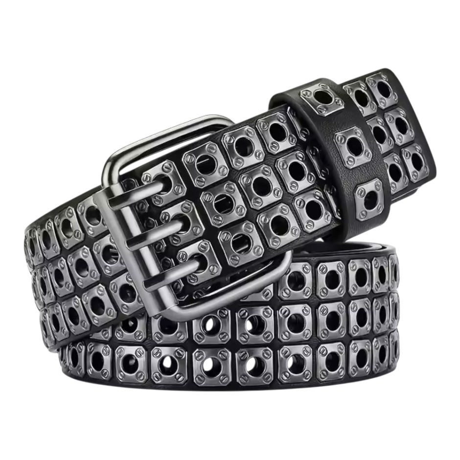 Unisex Gothic Fashion Square Beads Belt