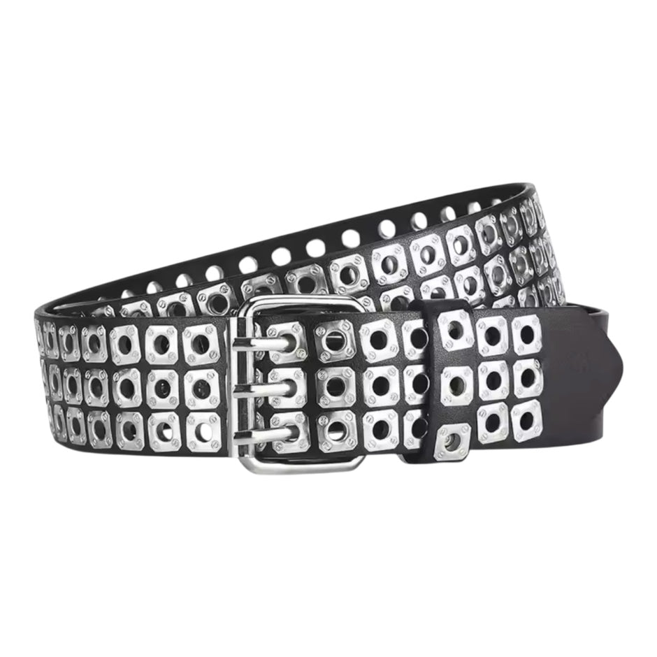 Unisex Gothic Fashion Square Beads Belt