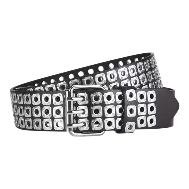 Unisex Gothic Fashion Square Beads Belt