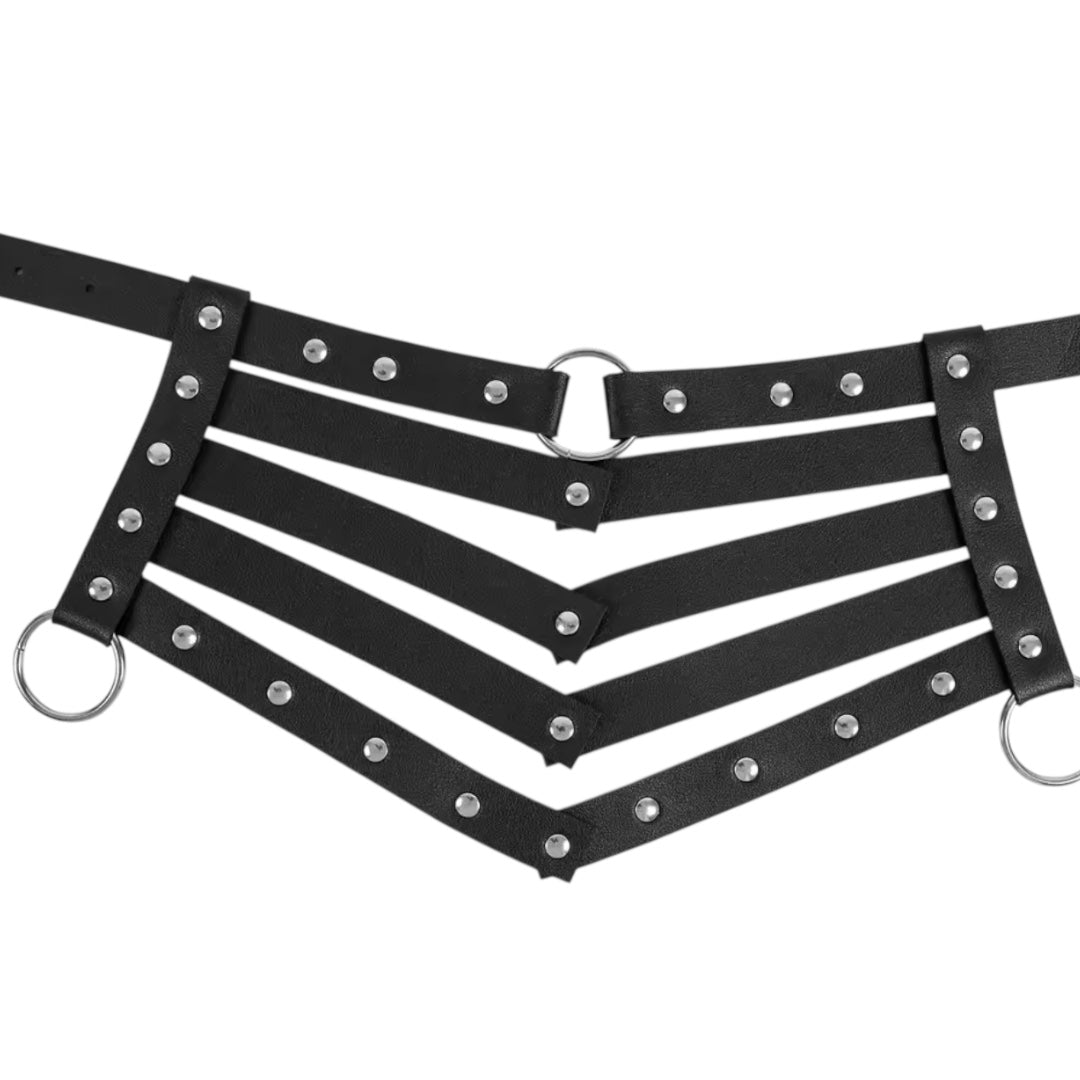 Women Vintage Gothic Punk Faux Leather Collar with Adjustable Straps