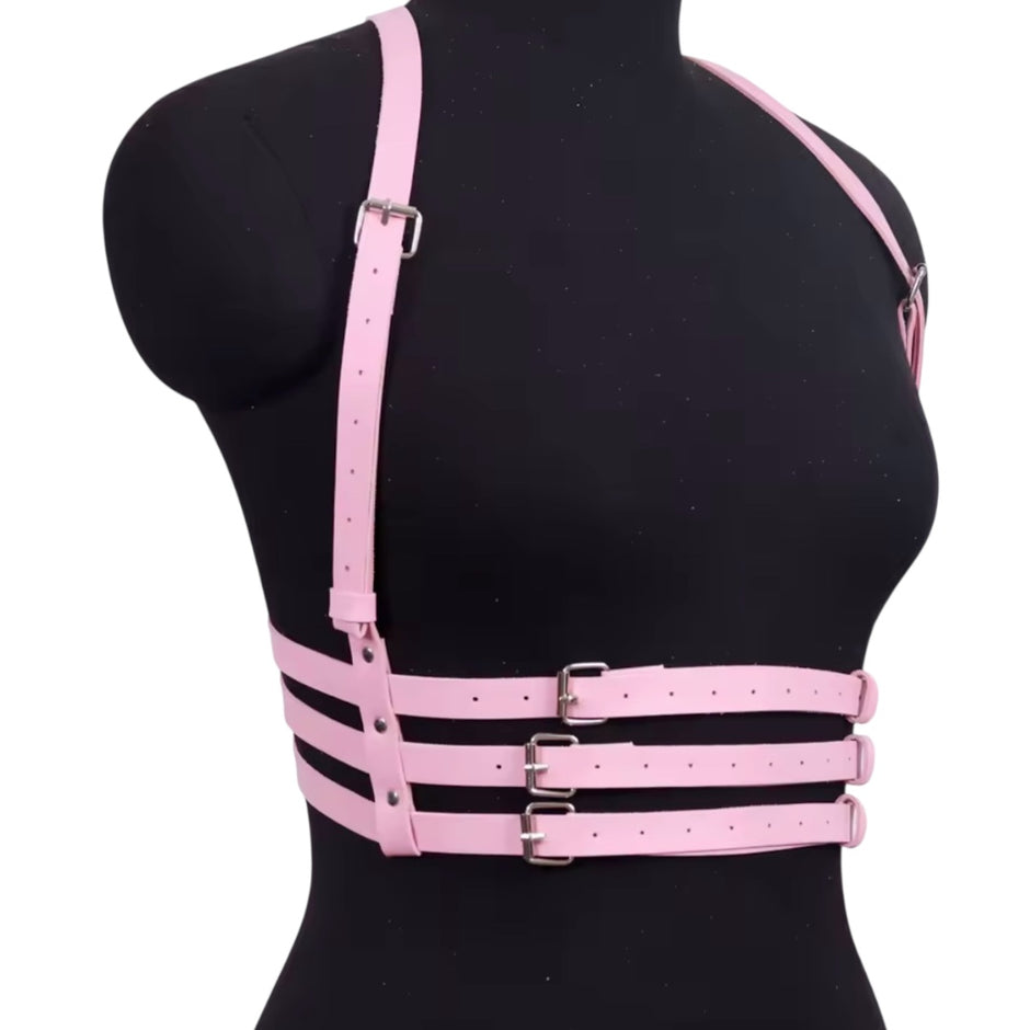 Women's Body Harness Strap Leather Restraint Chest Belt