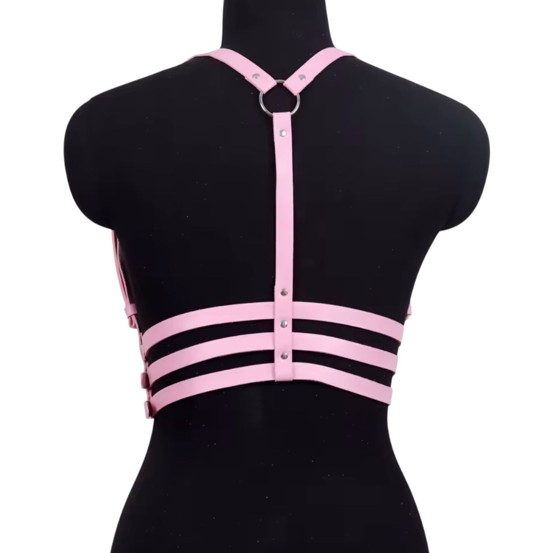 Women's Body Harness Strap Leather Restraint Chest Belt