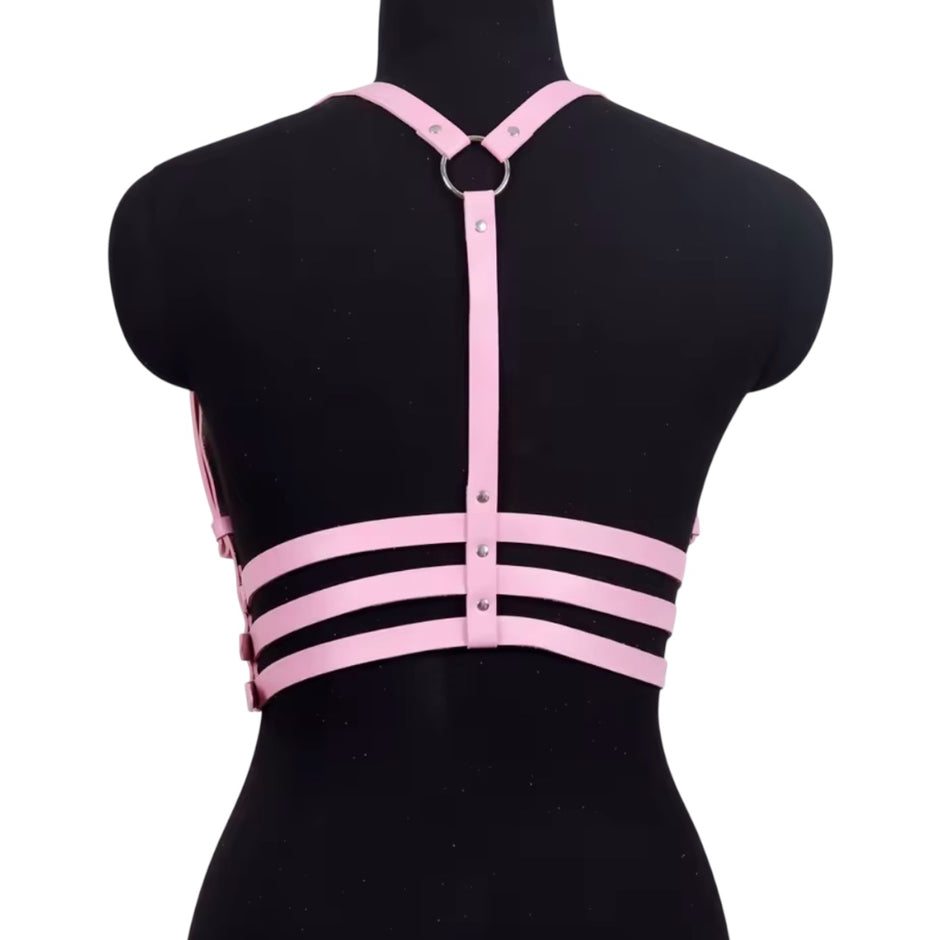 Women's Body Harness Strap Leather Restraint Chest Belt