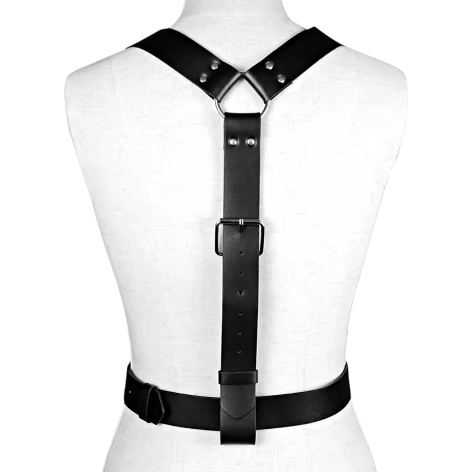 Women Gothic Corset Belt Faux Leather Waist Trainer with Metal Buckle