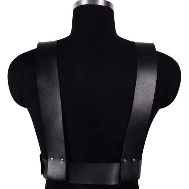 Women Black Suspender Belt Gothic Punk Decor Adjustable Waist Harness