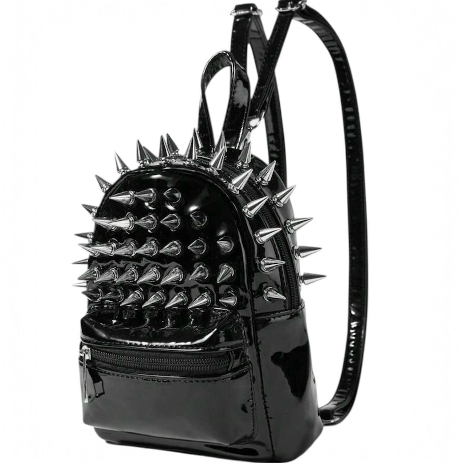 Grunge Punk Niche Design Rivet Tassel Pleated Dual Shoulder Bag