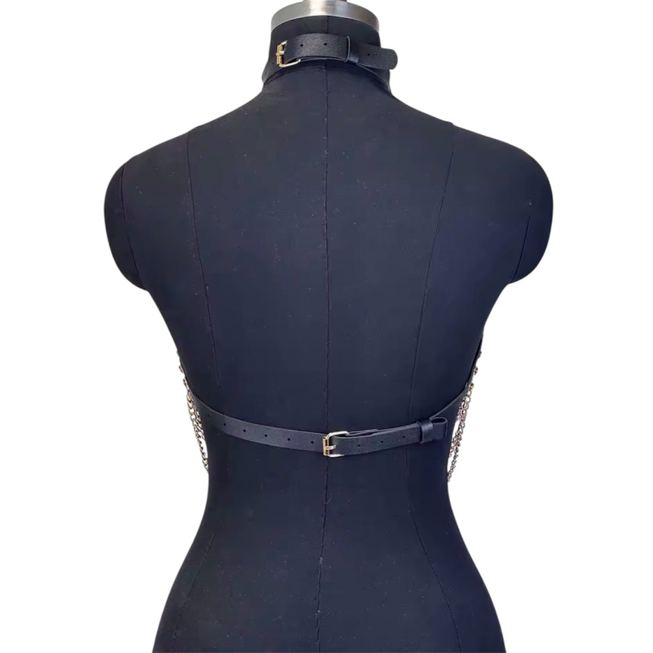 Women Trend Punk Belt Bondage Belt Street Style Silver Chain Suspenders