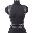 Women Black Gothic PU Leather Chest Harness