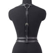 Women Black Gothic PU Leather Chest Harness