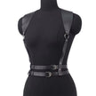 Women Black Gothic PU Leather Chest Harness