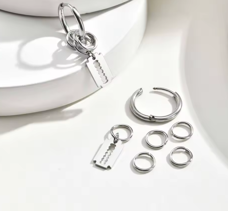 1PC Stainless Steel Razor Blade Earring