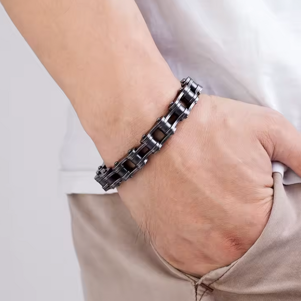 Men Stainless Steel Bicycle Chain Bracelet