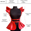 Women Fashion Leather Body Harness Belt Skirt With Ruffle