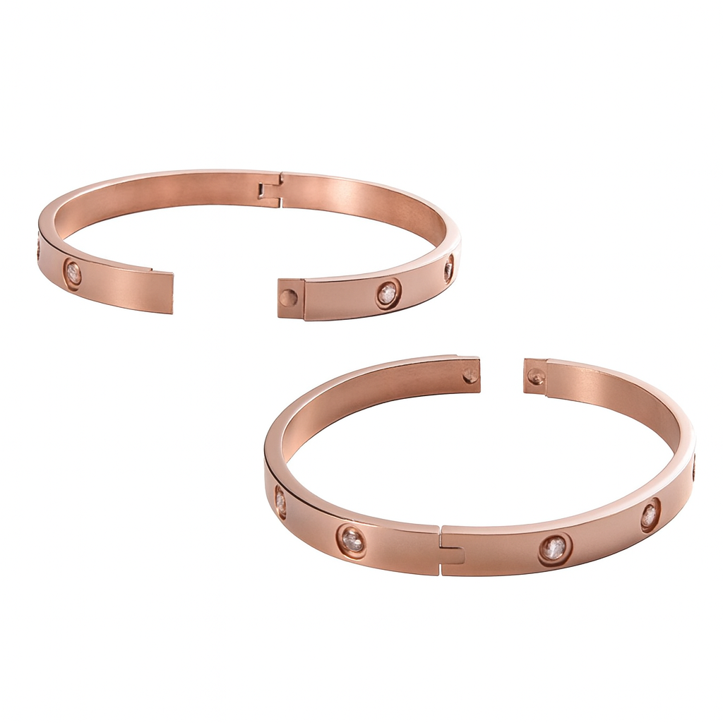 Women Trendy Crystal Rose Gold Bracelet