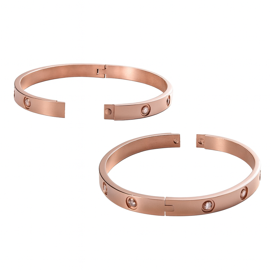 Women Trendy Crystal Rose Gold Bracelet