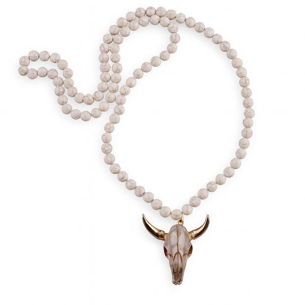 Unisex Fashion Bohemian Long Skull Pendant Necklace