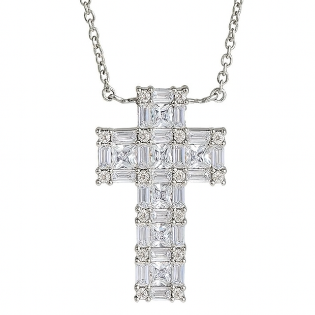 Unisex 925 Sterling Silver Plated Luxury Cross
