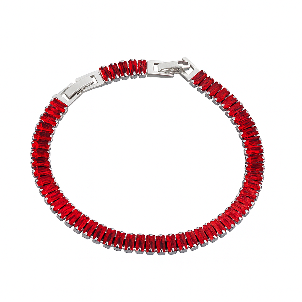 Women Red Fashion Statement Cubic Shiny Bracelet