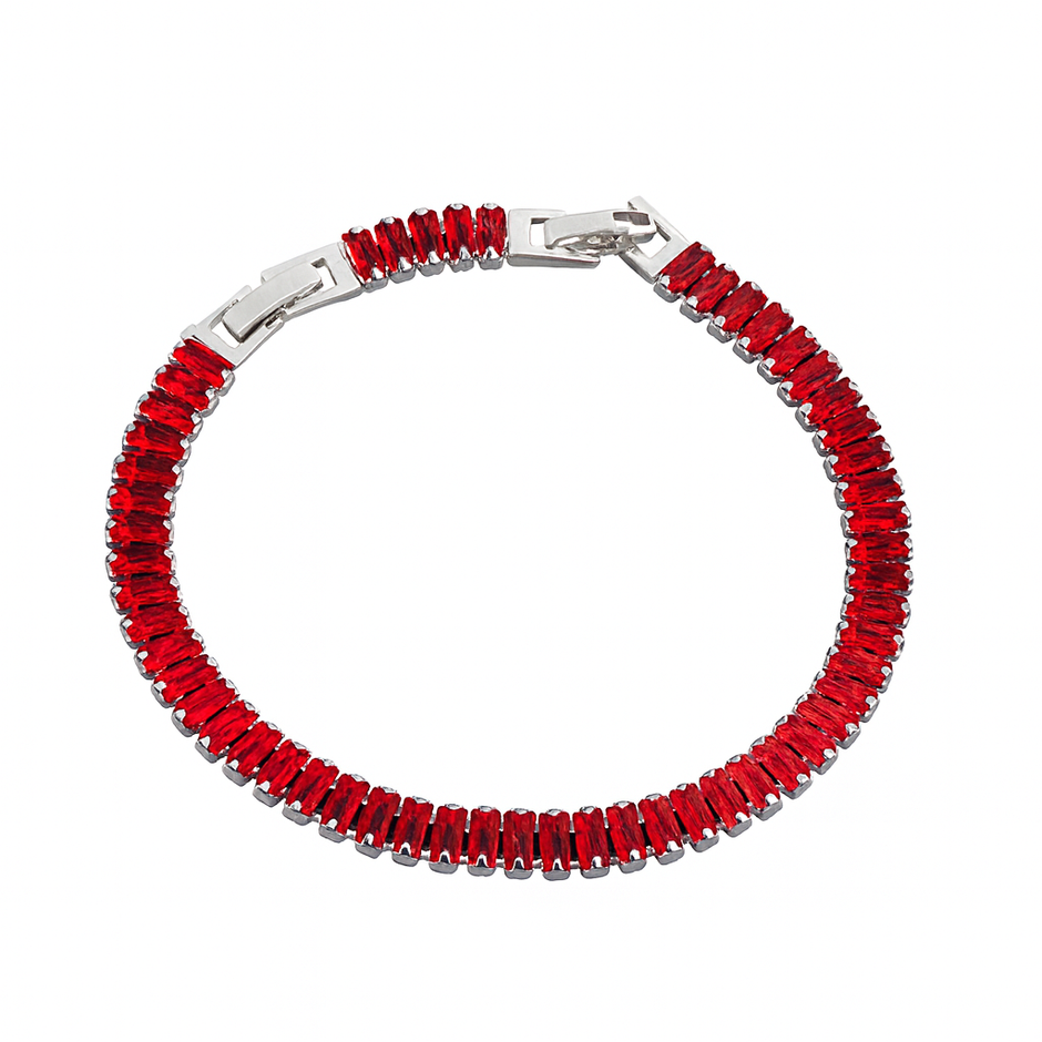 Women Red Fashion Statement Cubic Shiny Bracelet