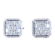 925 Silver Plated Princess Cut White Zirconia Earring