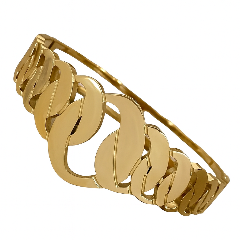 Fashion Design Hollow Chain Stainless Steel Bangle Bracelet For Women