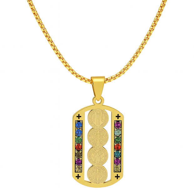 Crystal Stainless Steel Pendant Necklace