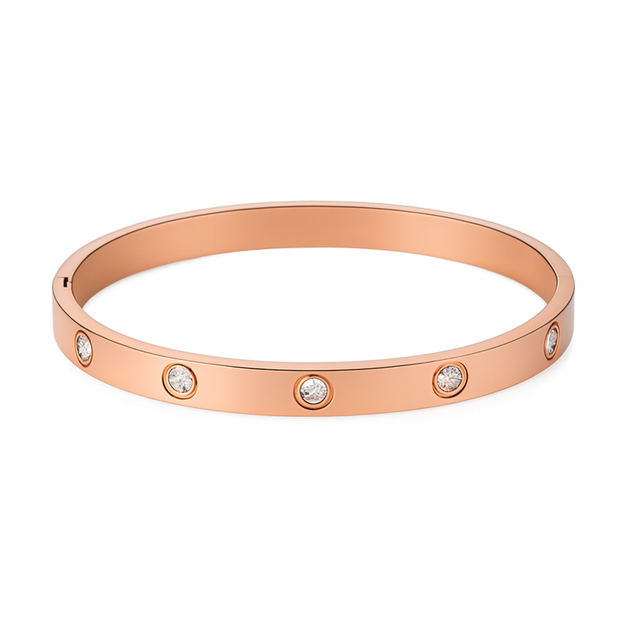 Women Trendy Crystal Rose Gold Bracelet