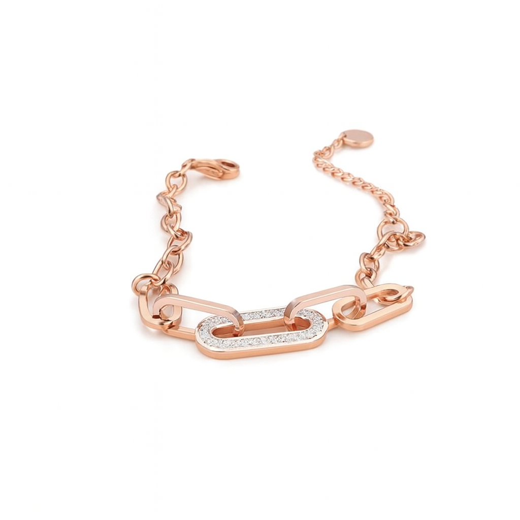 Stainless Steel CZ Crystal Chain Bracelet