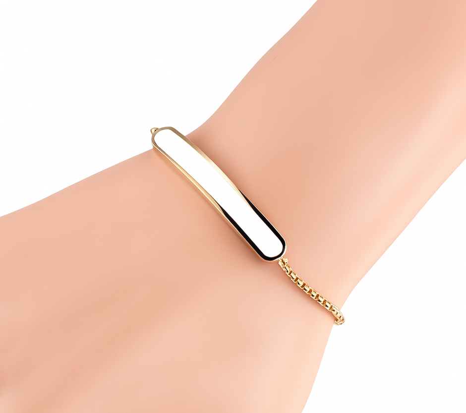 Stainless Steel White Glaze Chain Bracelet