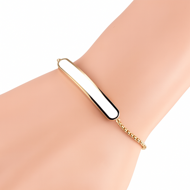 Stainless Steel White Glaze Chain Bracelet