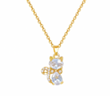 Women Inlaid Rhinestone Cat Fashion Light Luxury Style Elegant Necklace