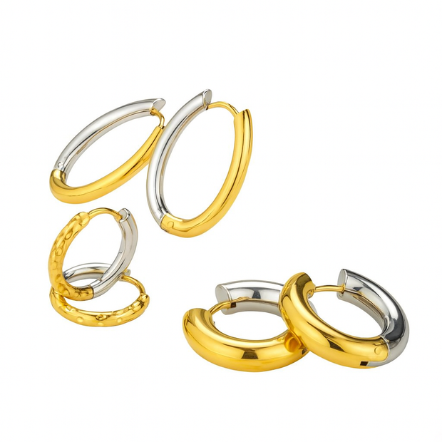 3Pcs/Set Women Stainless Steel Earrings