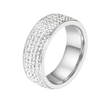 Women 5 Rows Crystal Stainless Steel Ring