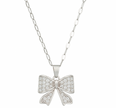 Full Rhinestone Bowknot Stainless Steel Women's Pendant Necklace