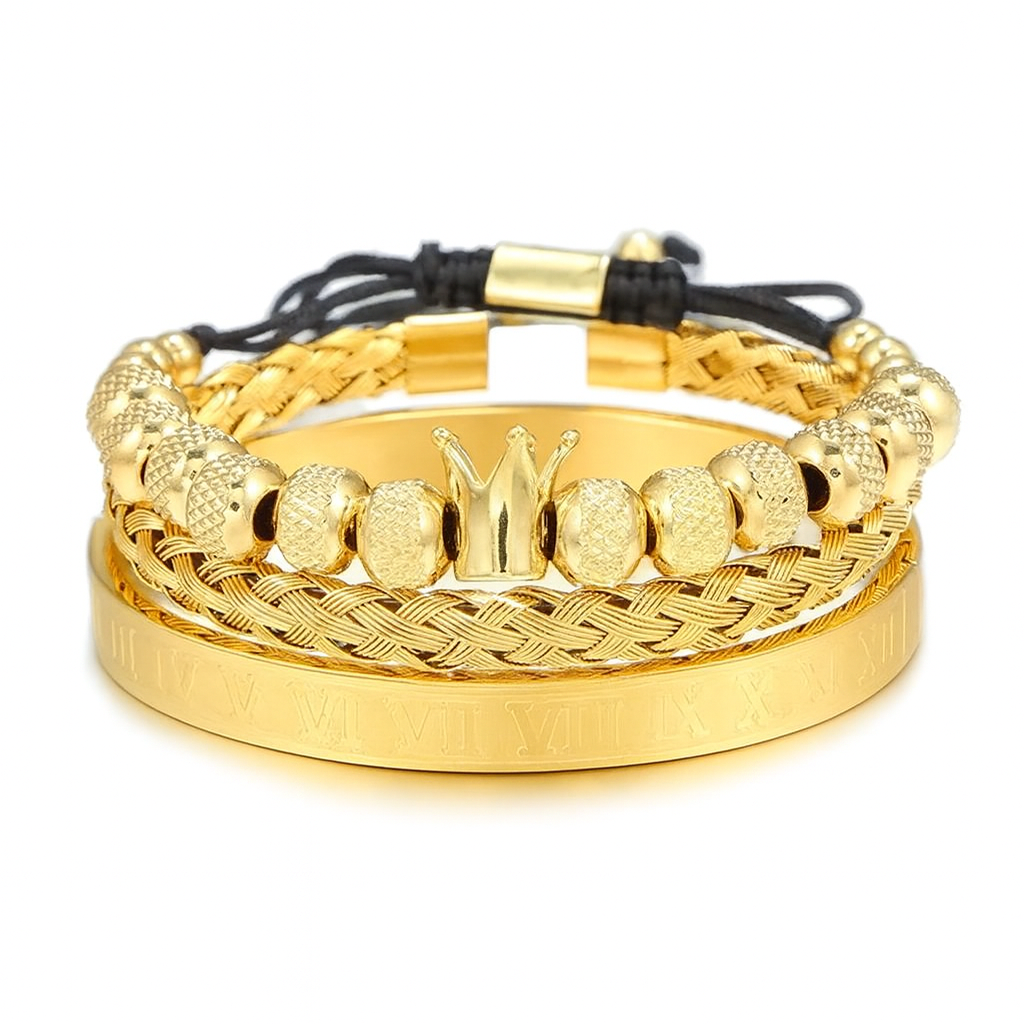 3Pcs Stainless Steel Luxury Bracelet Set