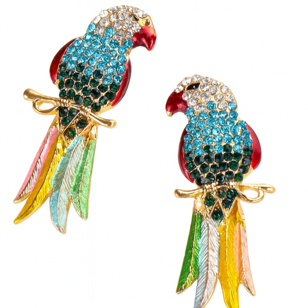 Women Rhinestone Bird Design Stud Earring