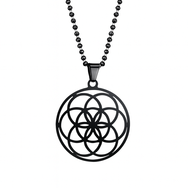 Yoga Flower of Life Stainless Steel Necklace