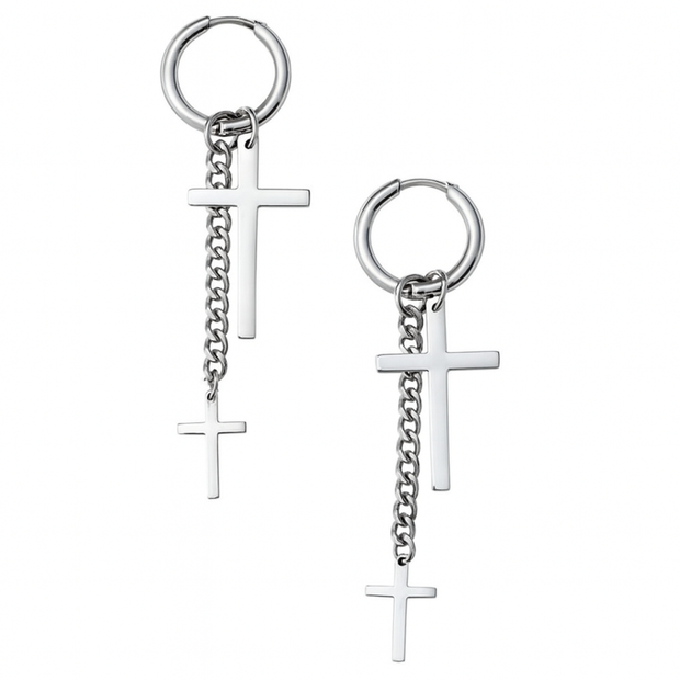 1Pair Unisex Stainless Steel Earrings Fashion Punk Earring