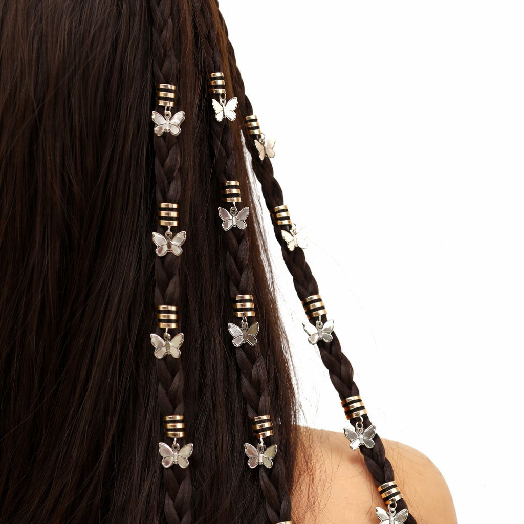 15Pcs Butterfly Charm Hair Ring