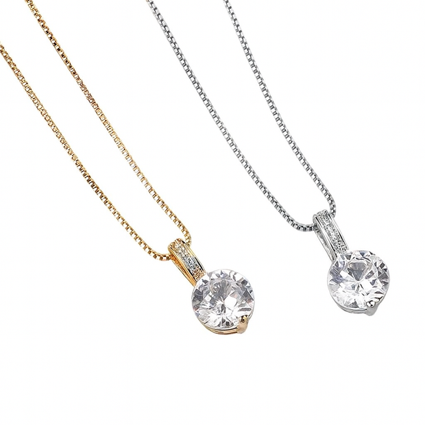 925 Sterling Silver Plated Drop Necklace