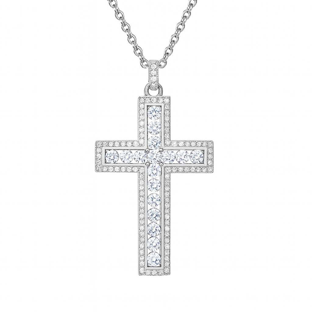 Unisex 925 Sterling Silver Plated Luxury Cross