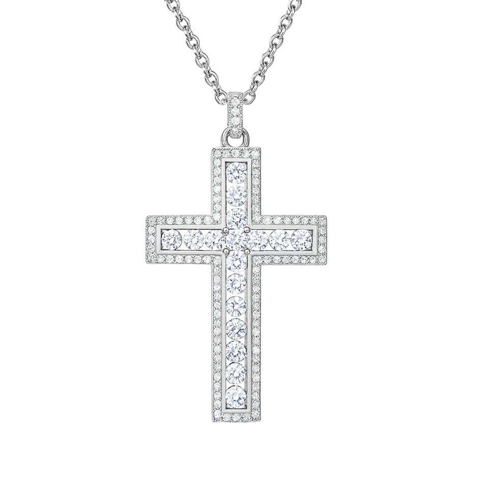 Unisex 925 Sterling Silver Plated Luxury Cross