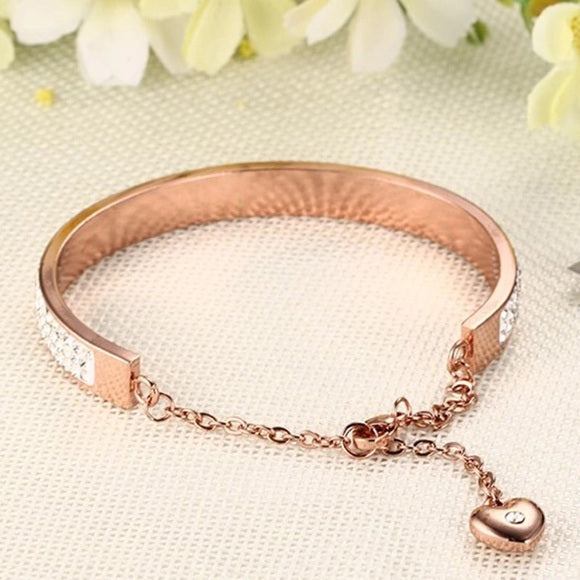 Ross Gold Crystal Women Stainless Steel Bracelet