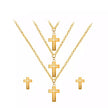 Stainless Steel Cross Necklace & Earrings Set