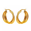 Stainless Steel Hoop Circle Twisted Earrings