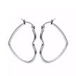 Stainless Steel Hoop Heart Shape Silver Earring
